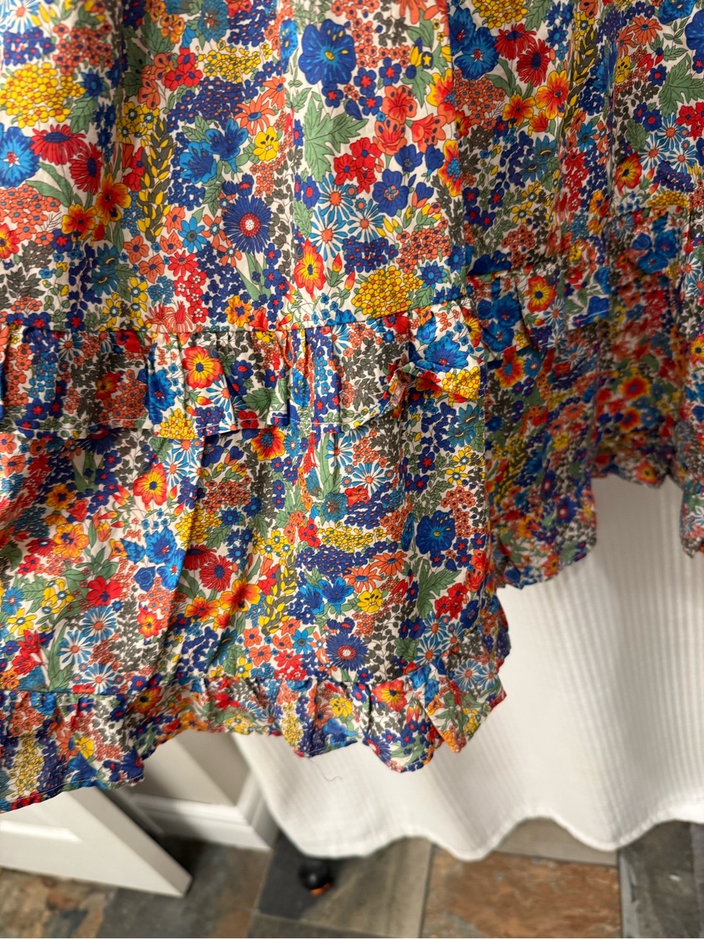 J Crew Floral Multicolor Summer Sundress with Braided Belt - Picture 5 of 7
